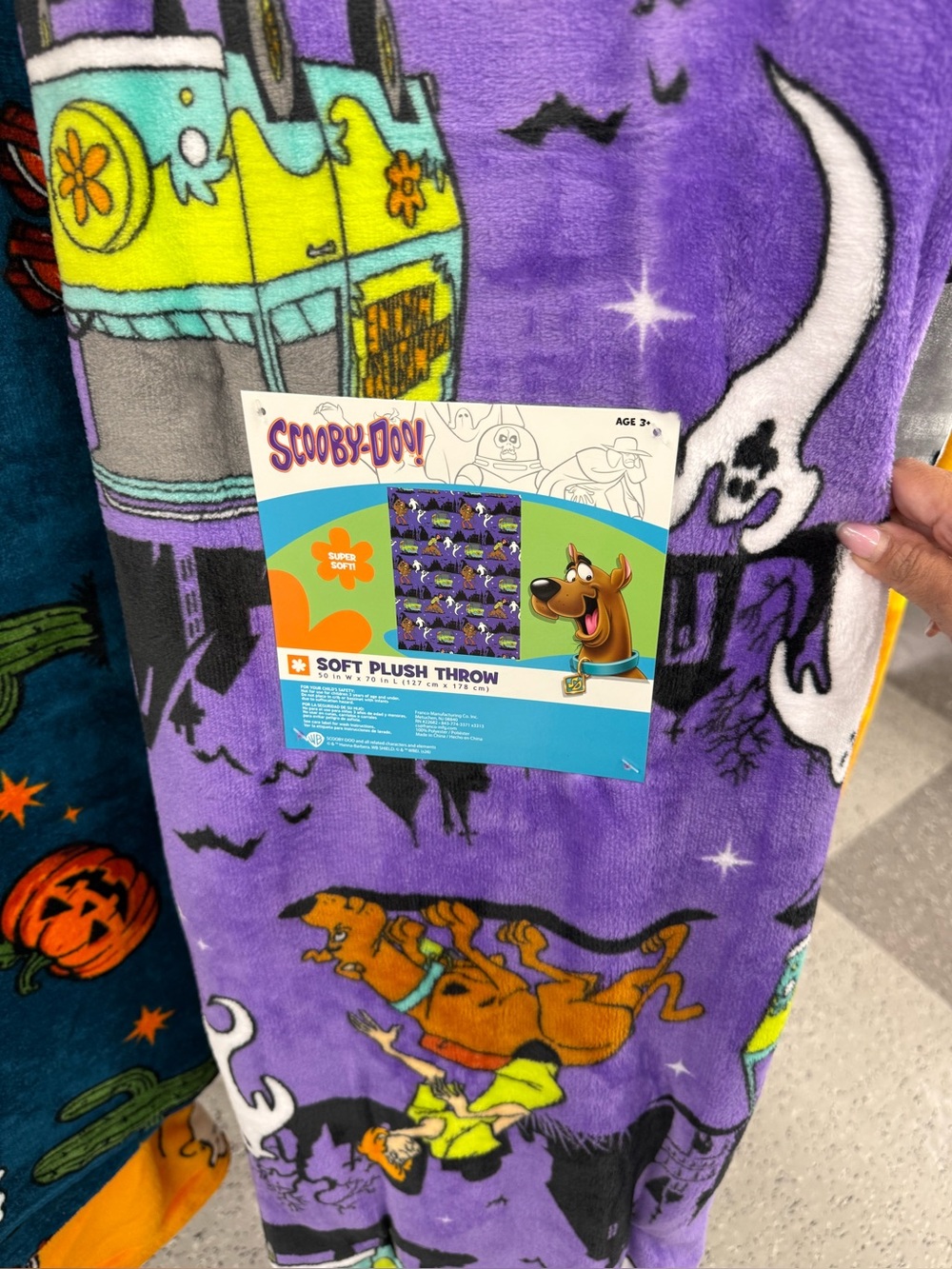 Purples Scobby Halloween Plush Throw Blanket - Soft Cozy Throw